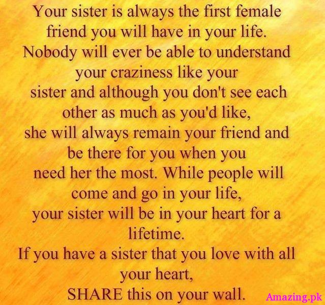If you have a sister that you love with all your heart,